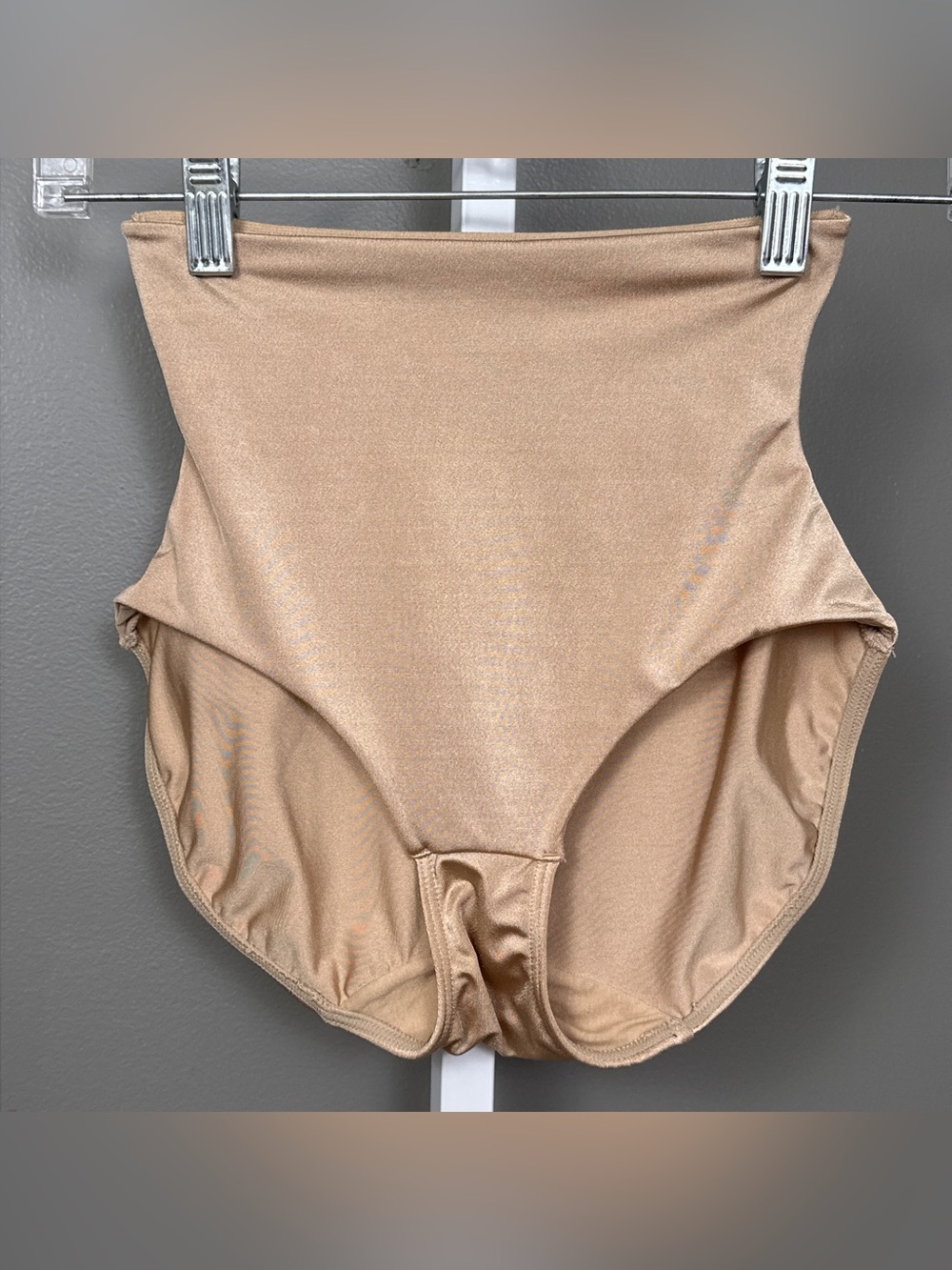 Assets Red Hot Label by Spanx High Waist Shaping Brief Medium Nude Tan Satin